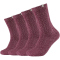 4er Pack SKECHERS Casual Cozy Crew Socken Damen 4551 - maroon moulin&eacute; 39-42