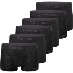 6er Pack camano Comfort Boxershorts 9997 - black mix S