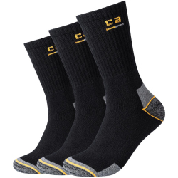 3er Pack camano Work Crew Socken 9999 - black 47-49