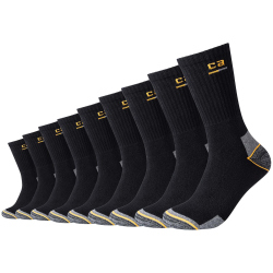 9er Pack camano Work Crew Socken 9999 - black 39-42