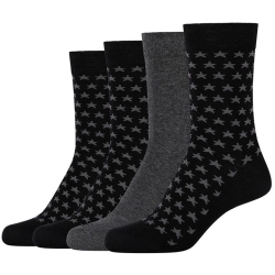 4er Pack camano Soft Stars Crew Socken Damen 9999 - black...