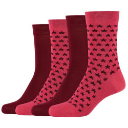 4er Pack camano Soft Stars Crew Socken Damen 4490 - rose...