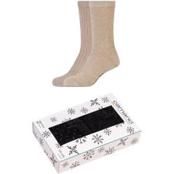 2er Pack camano Cosy Shiny Socken Damen 8201 - nature 35-38