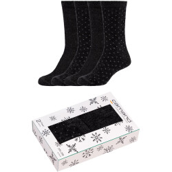 4er Pack camano Cosy Shiny Socken Damen 9999 - black 35-38