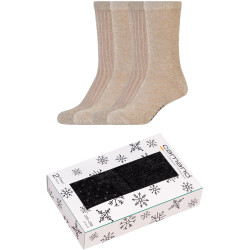 4er Pack camano Cosy Shiny Socken Damen 8201 - nature 35-38