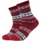 2er Pack camano Cosy Double Layer Winter Crew Socken Damen 3810 - oxblood red 35-38