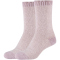 2er Pack camano Cosy Soft Cashmere Crew Socken Damen 4305 - dusty rose 35-38
