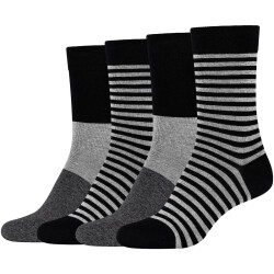 4er Pack camano Soft Stripe Crew Socken Damen 9999 -...