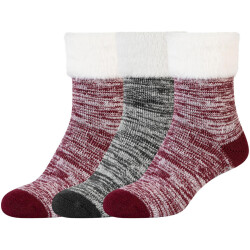 3er Pack camano Warm-Up Crew Socken Damen 3810 - oxblood...