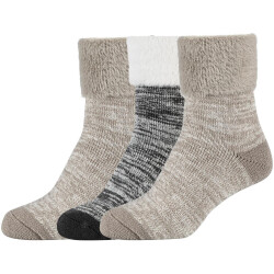 3er Pack camano Warm-Up Crew Socken Damen 1901 - taupe 35-38