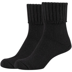 2er Pack camano Wool-Mix Crew Socken Damen 9999 - black...