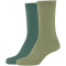 2er Pack camano Soft Baumwoll Crew Socken Damen 7680 - mosstone 39-42