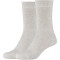 2er Pack camano Soft Baumwoll Crew Socken Damen 1100 - birch melange 39-42