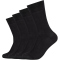 4er Pack camano Mercerised Baumwolle Crew Socken Herren 0005 - black 39-42
