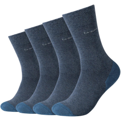 4er Pack camano Soft Walk Socken 5700 - jeans melange 35-38