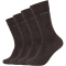 4er Pack camano Soft Crew Socken 8997 - dark brown melange 35-38