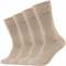 4er Pack camano Soft Crew Socken 8300 - sand melange 35-38