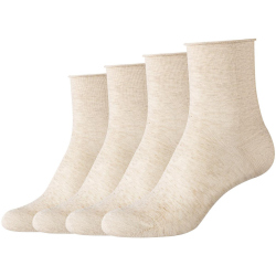 4er Pack camano Cotton Fine Rolled Cuff Socken Damen...
