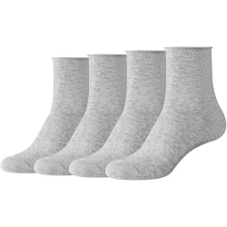 4er Pack camano Cotton Fine Rolled Cuff Socken Damen...