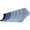 7er Pack camano Soft Bio-Baumwoll Quarter Socken 0033 - denim melange 43-46