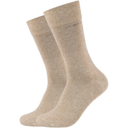 2er Pack camano Soft Crew Socken 8300 - sand melange 35-38