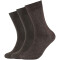 3er Pack camano Comfort Baumwoll Crew Socken 8999 - dark brown 35-38