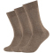 3er Pack camano Comfort Baumwoll Crew Socken 8700 - caramel melange 43-46