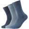 3er Pack camano Comfort Baumwoll Crew Socken 5500 - denim melange 43-46
