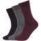 3er Pack camano Comfort Baumwoll Crew Socken 3800 - bordeaux melange 43-46