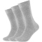 3er Pack camano Comfort Baumwoll Crew Socken 0010 - light grey melange 43-46