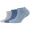 3er Pack camano Soft Bio-Baumwoll Sneakersocken Kinder 0099 - stone melange 27-30
