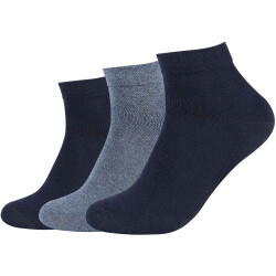 3er Pack camano ca-Soft Quarter Socken 5999 - navy 35-38