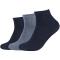3er Pack camano Soft Quarter Socken 0004 - navy 35-38