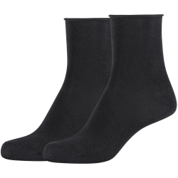 2er Pack camano Cotton Fine Rolled Cuff Socken Damen...