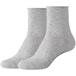 2er Pack camano Cotton Fine Rolled Cuff Socken Damen...