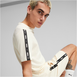 PUMA Ess+ Metallic Tape T-Shirt Herren 65 - pristine XL