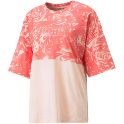 PUMA Power Colorblock Sommer T-Shirt Damen 66 - rose dust S