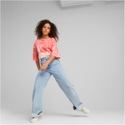 PUMA Power Colorblock Sommer T-Shirt Damen 66 - rose dust L