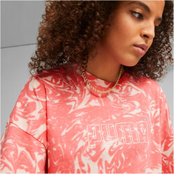 PUMA Power Colorblock Sommer T-Shirt Damen 66 - rose dust L
