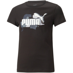 PUMA Essentials+ Street Art Logo T-Shirt M&auml;dchen 01 - PUMA black 152