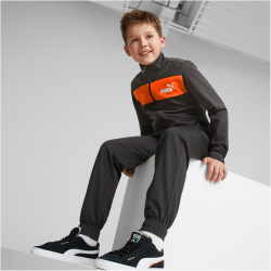 PUMA CL Trainingsanzug Jungen 56 - PUMA black/ultra orange 152