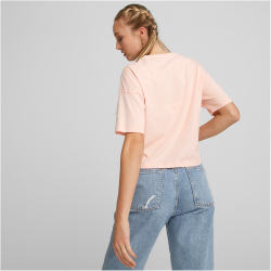 PUMA Essentials Cropped Logo T-Shirt Damen 96 - rose dust XL