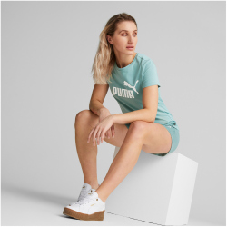 PUMA Essentials Logo T-Shirt Damen 84 - adriatic XS