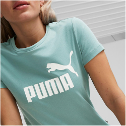 PUMA Essentials Logo T-Shirt Damen 84 - adriatic S