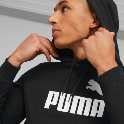 PUMA Ess+ Metallic 2 Col Big Logo Fleece-Hoodie Herren 61 - puma black/puma white 4XL