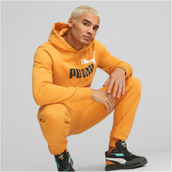 PUMA Ess+ Metallic 2 Col Big Logo Fleece-Hoodie Herren 30 - desert clay M