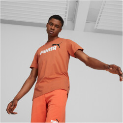 PUMA Ess+ Metallic 2 Col Logo T-Shirt Herren 94 - chili...