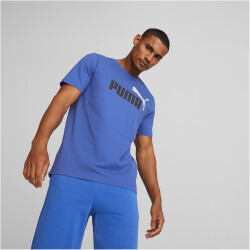 PUMA Ess+ Metallic 2 Col Logo T-Shirt Herren 92 - royal...