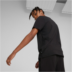 PUMA Ess+ Metallic 2 Col Logo T-Shirt Herren 91 - puma black/mustard seed XXL