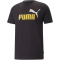 PUMA Ess+ Metallic 2 Col Logo T-Shirt Herren 91 - puma black/mustard seed XXL